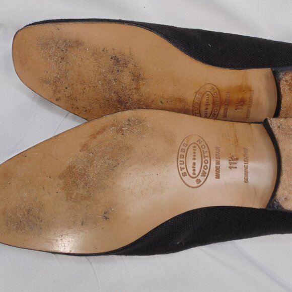 Stubbs & Wootton Bespoke Motif Slipper Loafer Slip On Linen Shoes Pot Leaf Weed - Picture 5 of 6